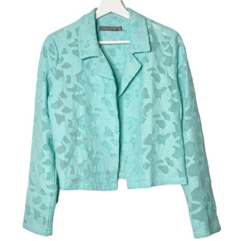 209‎ Wst 38 Aqua Mesh Cutout Jacket Size 6